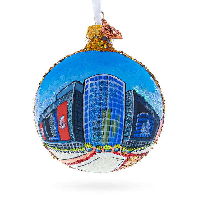 Prudential Center, Newark, New Jersey, USA Glass Ball Christmas Ornament 3.25 Inches in  color Round