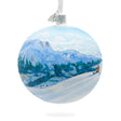 St. Moritz, Switzerland Glass Ball Christmas Ornament 4 Inches in Blue color, Round shape