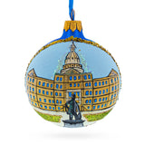 Lansing, Michigan, USA Glass Ball Christmas Ornament 3.25 Inches in Multi color Round