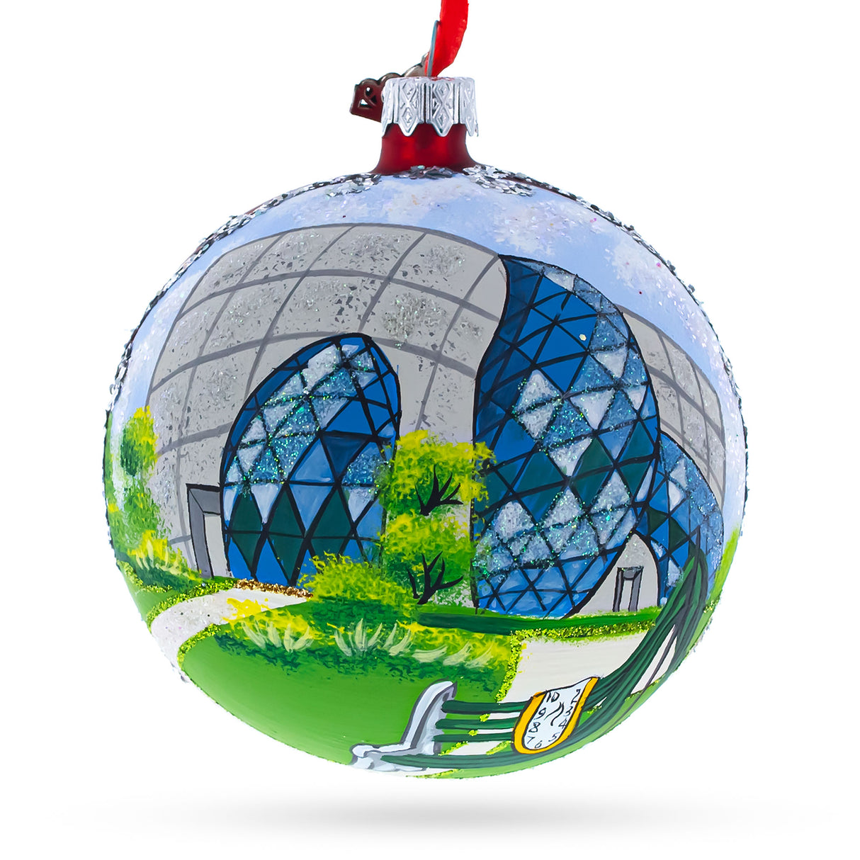 The Dali Museum, St. Petersburg, Florida, USA Glass Ball Christmas Ornament 4 Inches in Multi color, Round shape