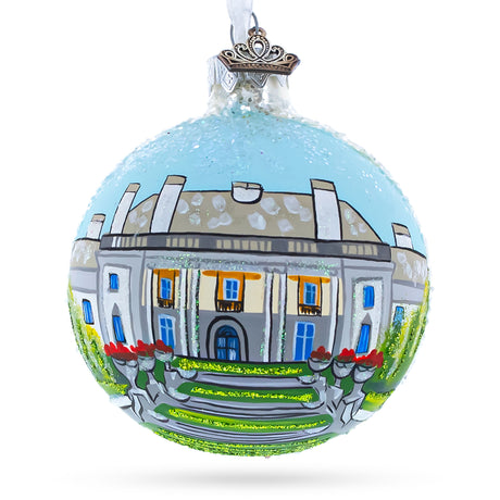 Nemours Estate, Wilmington, Delaware, USA Glass Ball Christmas Ornament 3.25 Inches in Multi color, Round shape