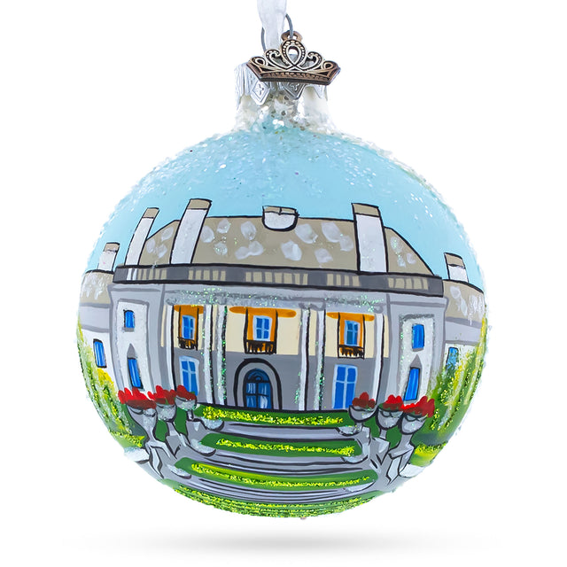 Glass Nemours Estate, Wilmington, Delaware, USA Glass Ball Christmas Ornament 3.25 Inches in Multi color Round