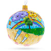 Glass I Love Art Glass Ball Christmas Ornament 4 Inches in Multi color Round