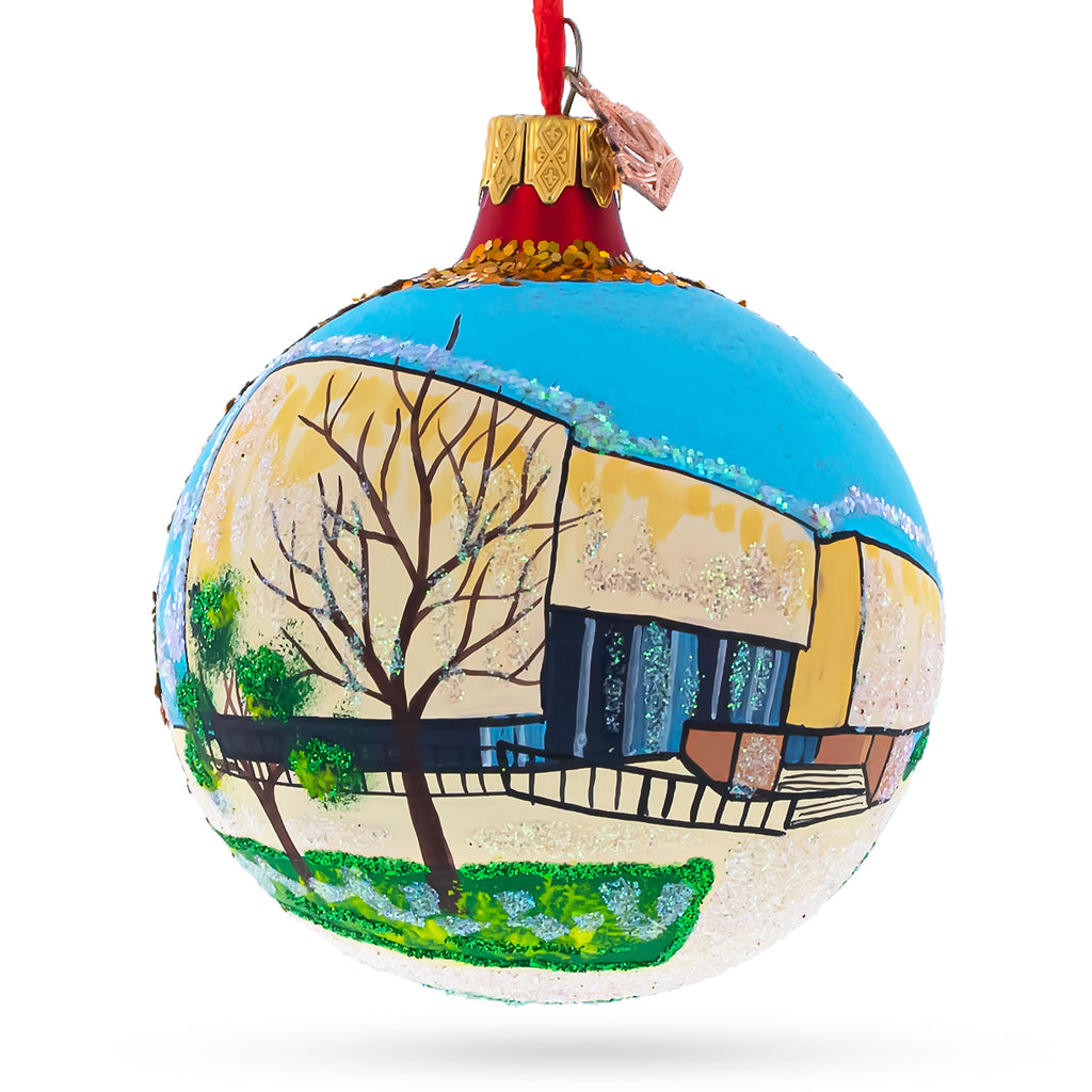 Glass Virginia State Museum, Charleston, West Virginia, USA Glass Ball Christmas Ornament 3.25 Inches in Multi color Round