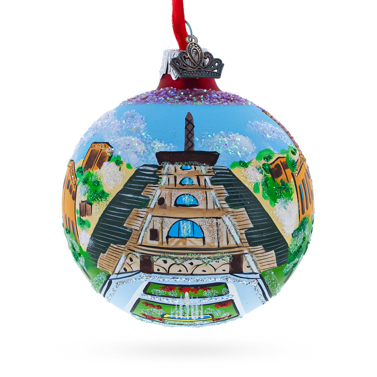 Glass Cafesjian Center for the Arts, Yerevan, Armenia Glass Ball Christmas Ornament 3.25 Inches in Multi color Round