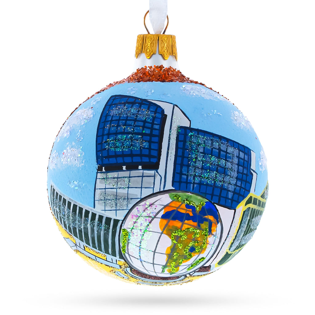 Glass Museum of Natural Sciences, Raleigh, North Carolina, USA Glass Ball Christmas Ornament 3.25 Inches in Multi color Round