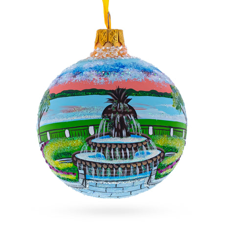 Joe Riley Waterfront Park, Charleston, South Carolina, USA Glass Ball Christmas Ornament 3.25 Inches in Multi color Round