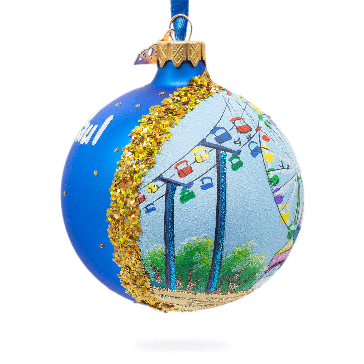 State Fair, St Paul, Minnesota, USA Glass Ball Christmas Ornament 3.25 InchesUkraine ,dimensions in inches: 3.25 x 3.25 x 3.25