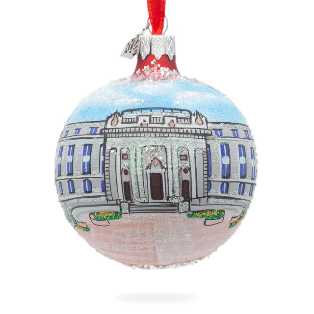 U.S. Naval Academy, Annapolis, Maryland, USA Glass Ball Christmas Ornament 3.25 Inches in Multi color, Round shape