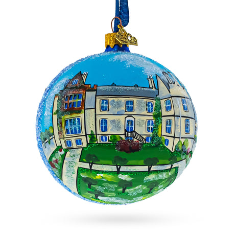 Muckross House, Gardens & Traditional Farms, Kerry, Ireland Glass Christmas Ornament 4 Inches in Multi color Round