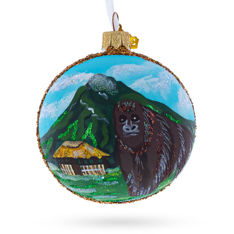 Virunga National Park, Congo Glass Ball Christmas Ornament in Multi color Round