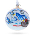 Verbier Ski Resort, Switzerland Glass Ball Christmas Ornament in Multi color Round
