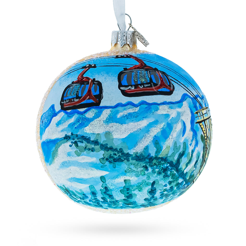 Silvretta Arena Ischgl-Samnaun Ski Resort, Austria Glass Ball Christmas Ornament 4 Inches in Multi color Round
