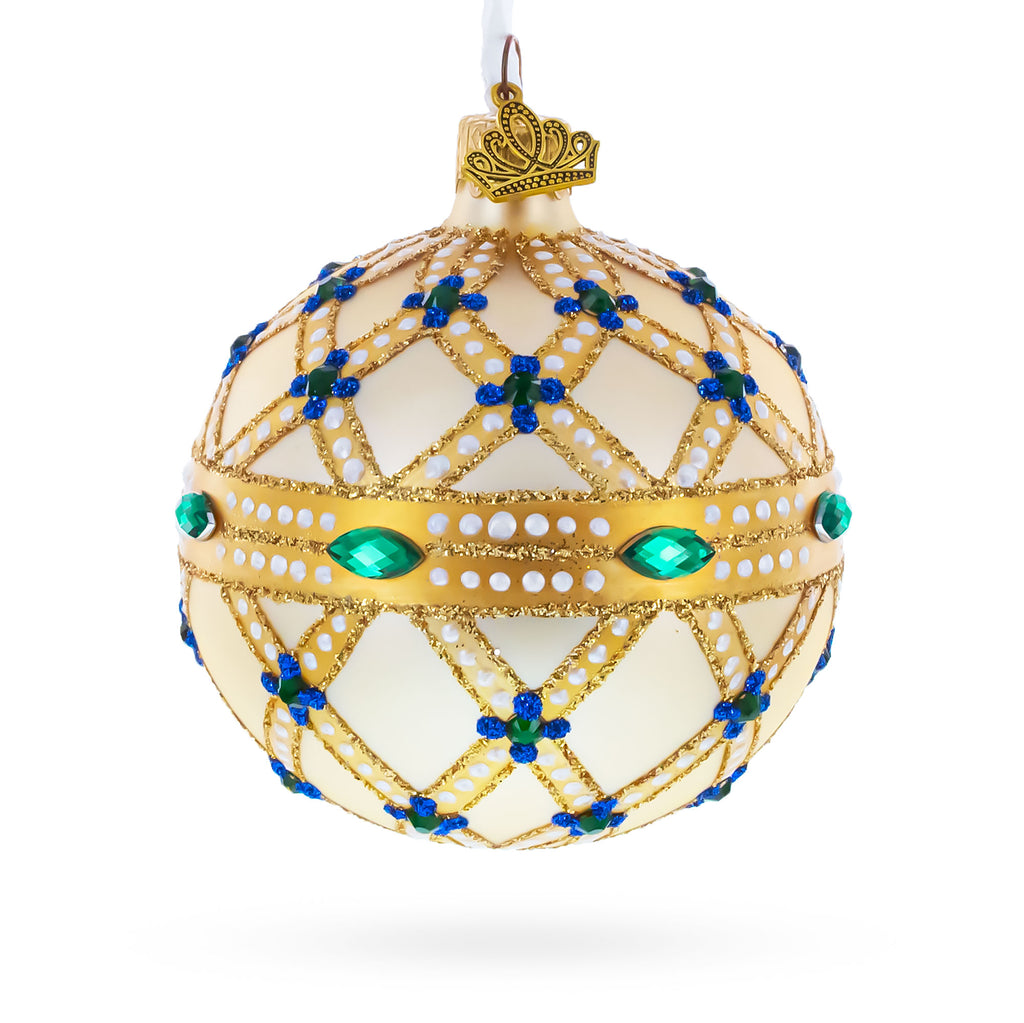 Glass Ball Christmas Ornament in Gold color Round