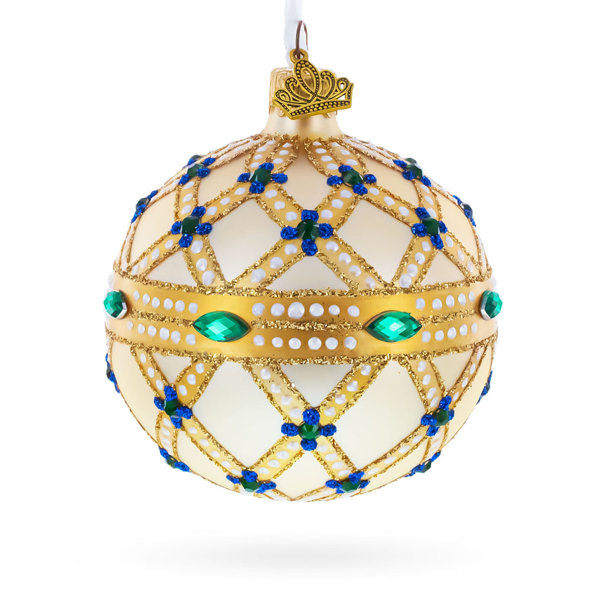 Glass Ball Christmas Ornament in Gold color Round