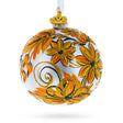 Coneflowers Glass Ball Ornament in Gold color, Round shape