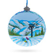 Deer Valley Ski Resort, Park City, Utah, USA Glass Ball Christmas Ornament in Multi color, Round shape