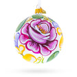 Roses Glass Ball Christmas Ornament 4 Inches in Multi color Round
