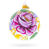 Roses Glass Ball Christmas Ornament 4 Inches in Multi color Round