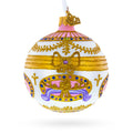 1903 Bonbonniere Royal Glass Ball Christmas Ornament 3.25 Inches in White color Round