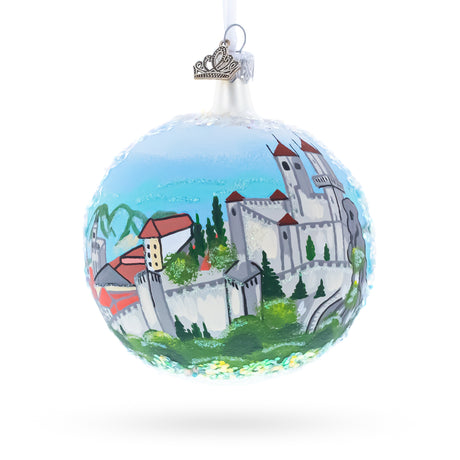 San Marino Glass Ball Christmas Ornament 4 Inches in Multi color Round
