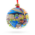 Las Vegas Skyline, Nevada, USA Glass Ball Christmas Ornament 4 Inches in Multi color Round