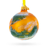 Planet Mars Painted Glass Ball Christmas Ornament 3.25 Inches in Orange color Round