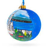 Hallgrimskirkja Church of Hallgrímur, Reykjavík, Iceland Glass Christmas OrnamentUkraine , dimensions in inches: 4 x 4 x 4