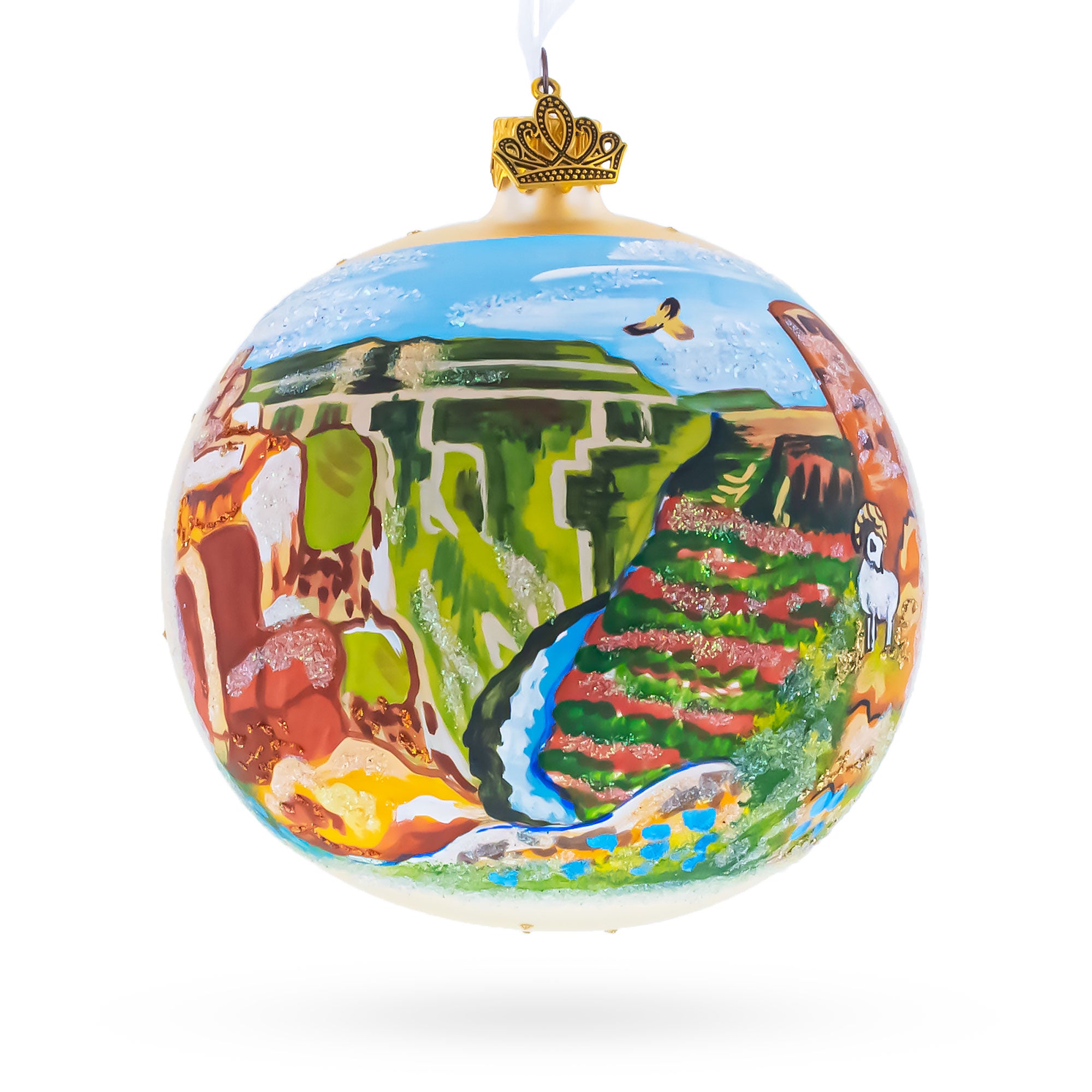 Grand Canyon, Arizona Glass Ball Christmas Ornament in Multi color Round