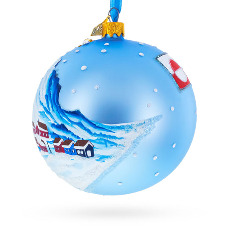 Greenland's Northern Lights Glass Ball Christmas OrnamentUkraine , dimensions in inches: 4 x 4 x 4