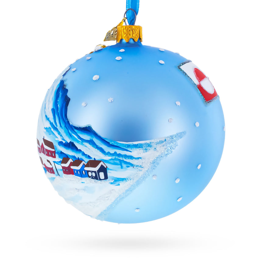 Greenland's Northern Lights Glass Ball Christmas OrnamentUkraine , dimensions in inches: 4 x 4 x 4
