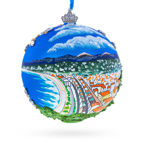 Castle Hill (Colline du Chateau), Nice, France Glass Ball Christmas Ornament in  color Round
