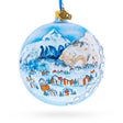 Matterhorn, Zermatt, Switzerland Jeweled Glass Ball Christmas Ornament 4 Inches in  color Round