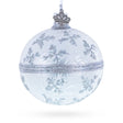 White Winter Glitter Snowflake Design Glass Ball Christmas Ornament 3.25 Inches in White color Round
