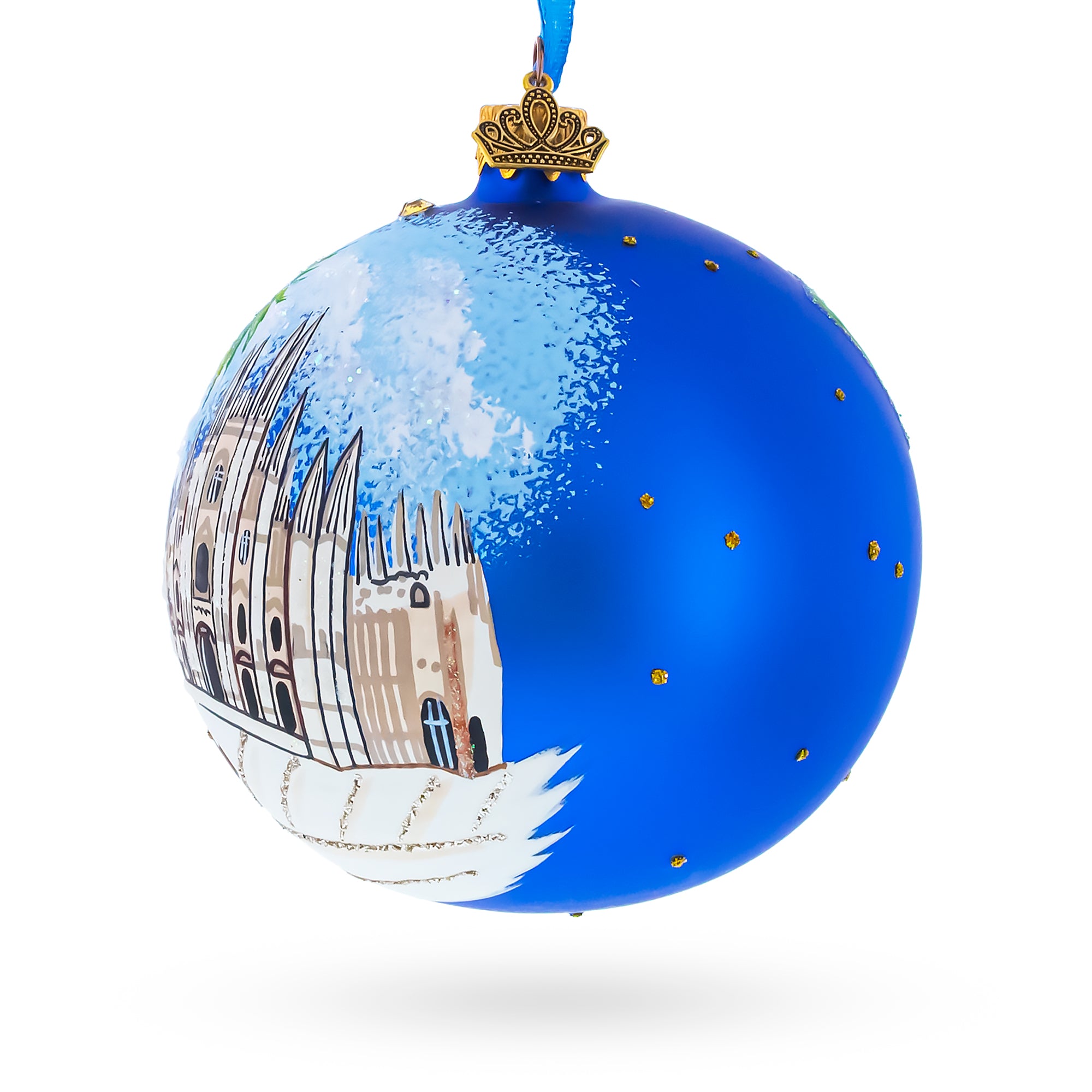 Duomo di Milano, Milan, Italy Glass Ball Christmas Ornament 4 InchesUkraine , dimensions in inches: 4 x 4 x 4