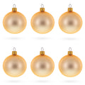 Set of 6 Matte Gold Glass Ball Christmas Ornaments 2.4 Inches in Gold color Round