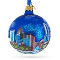 Orlando, Florida Glass Ball Christmas Ornament 3.25 Inches in Blue color Round