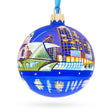 Glass Milwaukee, Wisconsin Glass Ball Christmas Ornament 3.25 Inches in Blue color Round