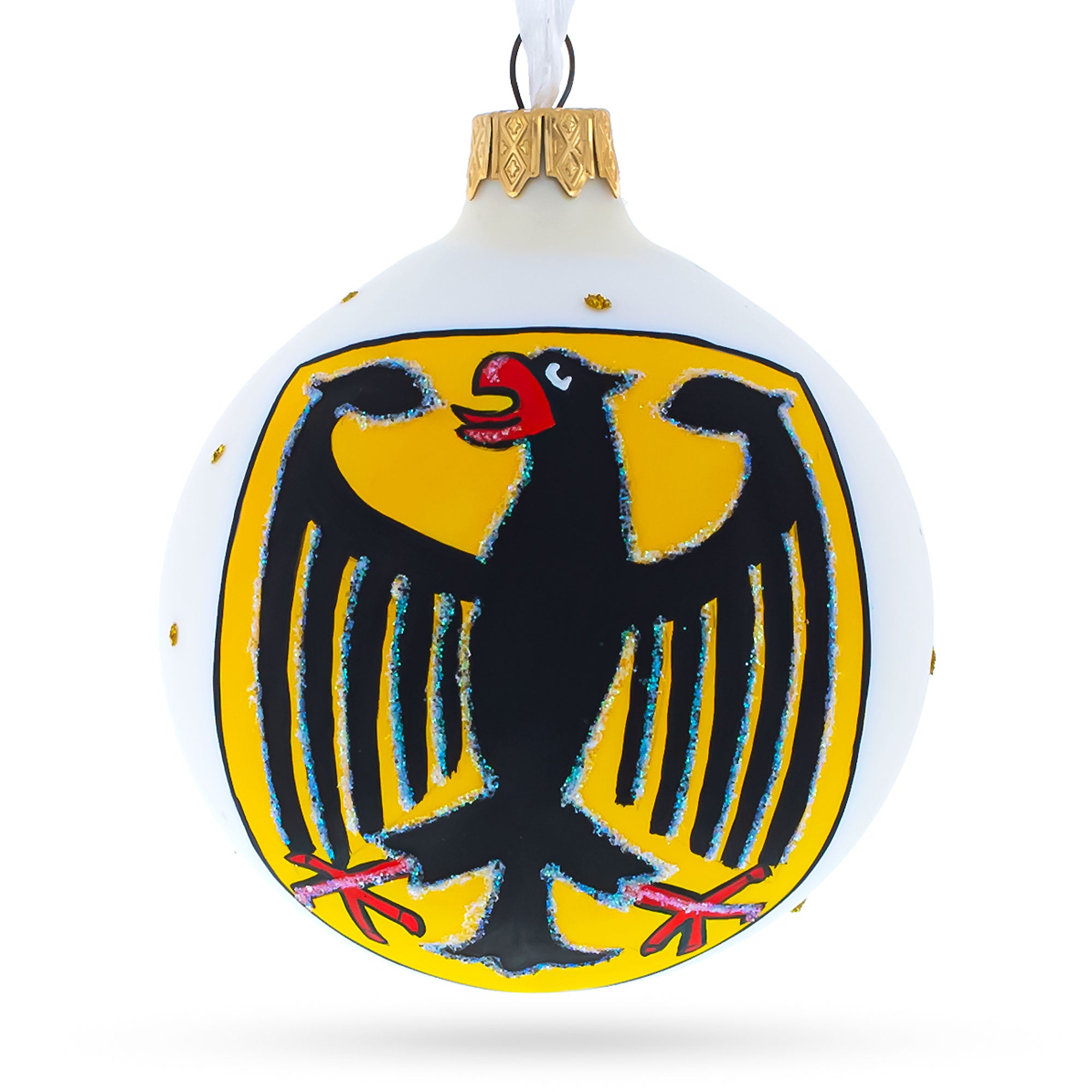 Germany Coat of Arms Glass Ball Christmas Ornament 3.25 Inches in Multi color Round