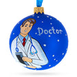 Healing Hands: Doctor Blown Glass Ball Christmas Ornament 3.25 Inches in Blue color, Round shape