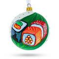 Sushi Lover Glass Ball Christmas Ornament 4 Inches in Multi color Round