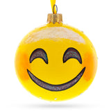 Radiant Smiling Facial Expressions Glass Ball Christmas Ornament 3.25 Inches in Yellow color Round