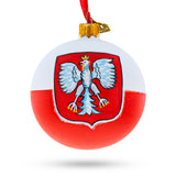 Poland Coat of Arms Glass Ball Christmas Ornament 3.25 Inches in Multi color Round
