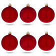 Set of 6 Matte Red Glass Ball Christmas Ornaments 3.25 Inches in Red color, Round shape
