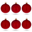 Set of 6 Matte Red Glass Ball Christmas Ornaments 3.25 Inches in Red color Round