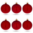 Glass Set of 6 Matte Red Glass Ball Christmas Ornaments 3.25 Inches in Red color Round