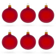 Set of 6 Translucent Red Glass Ball Christmas Ornaments 3.25 Inches in Red color Round