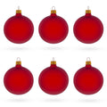 Set of 6 Translucent Red Glass Ball Christmas Ornaments 3.25 Inches in Red color Round