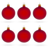 Set of 6 Translucent Red Glass Ball Christmas Ornaments 3.25 Inches in Red color Round