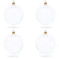 Set of 4 Clear Glass Ball Christmas Ornaments DIY Craft 4 Inches in Clear color Round